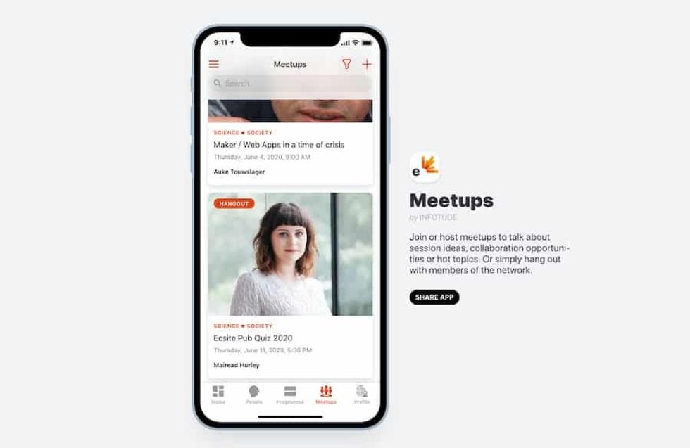 Ecsite app meetups