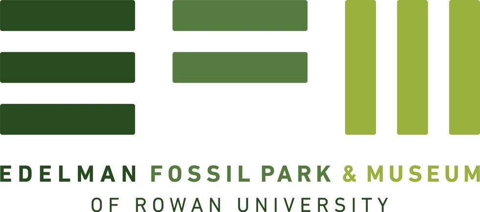 Edelman Fossil Park & Museum logo with green horizontal bars above text.