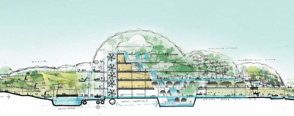 Eden Project. China. Waterfall. Grimshaw Architects. Eden Project International