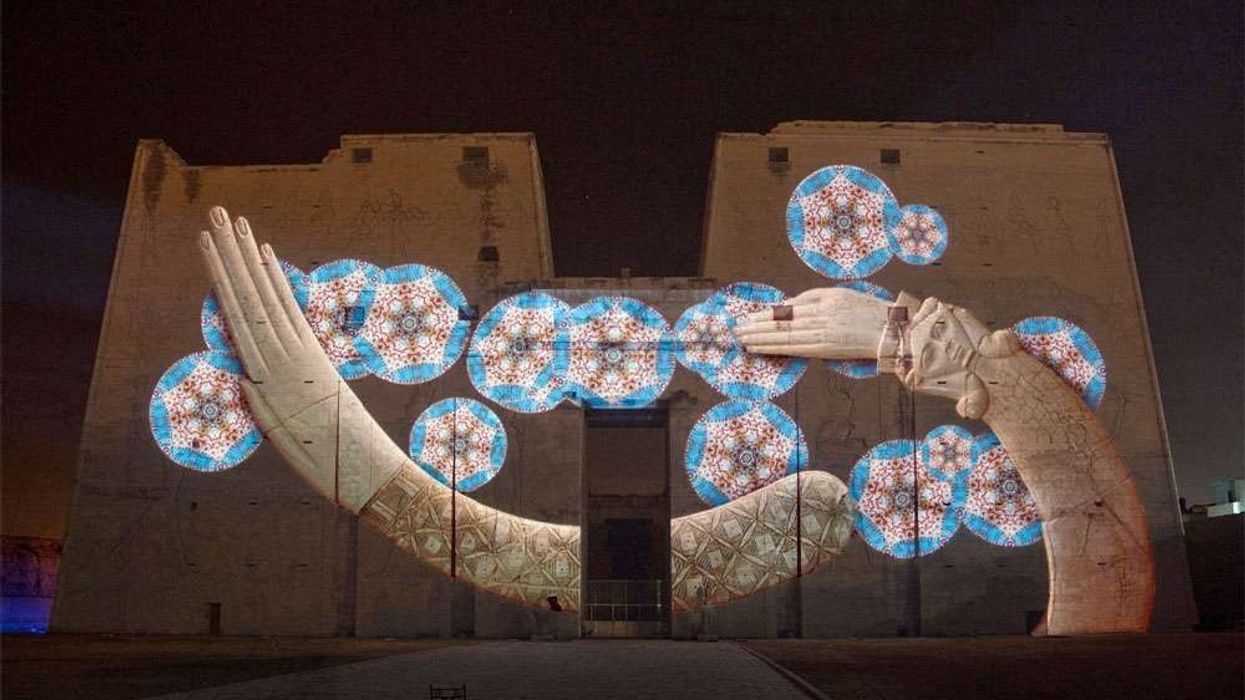 edfu temple projection mapping by christie winner of av magazine award