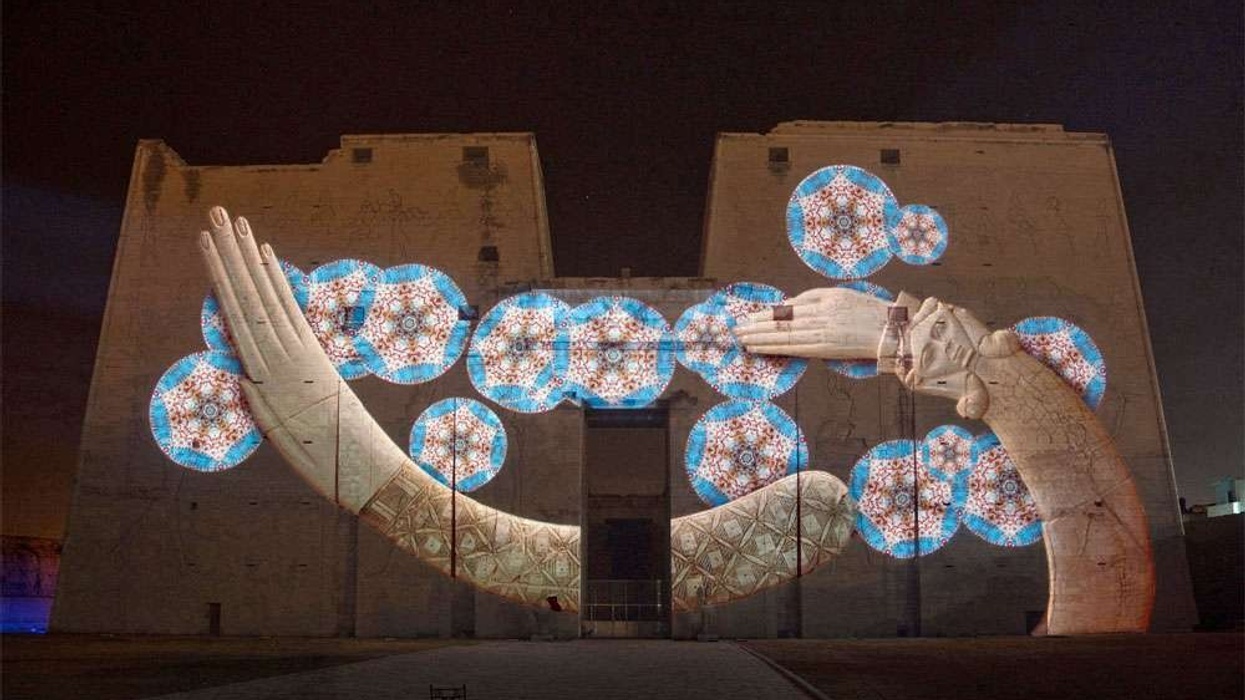 edfu temple projection mapping by christie winner of av magazine award