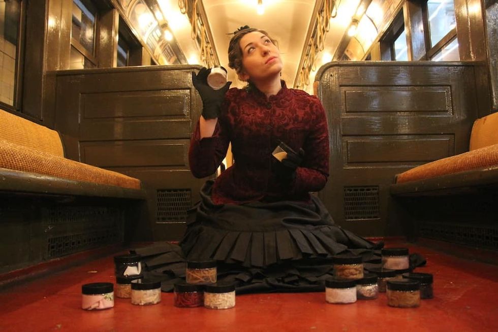 Elysia Segal as Mary Walton New York Transit Museum immersive theatre in LBE