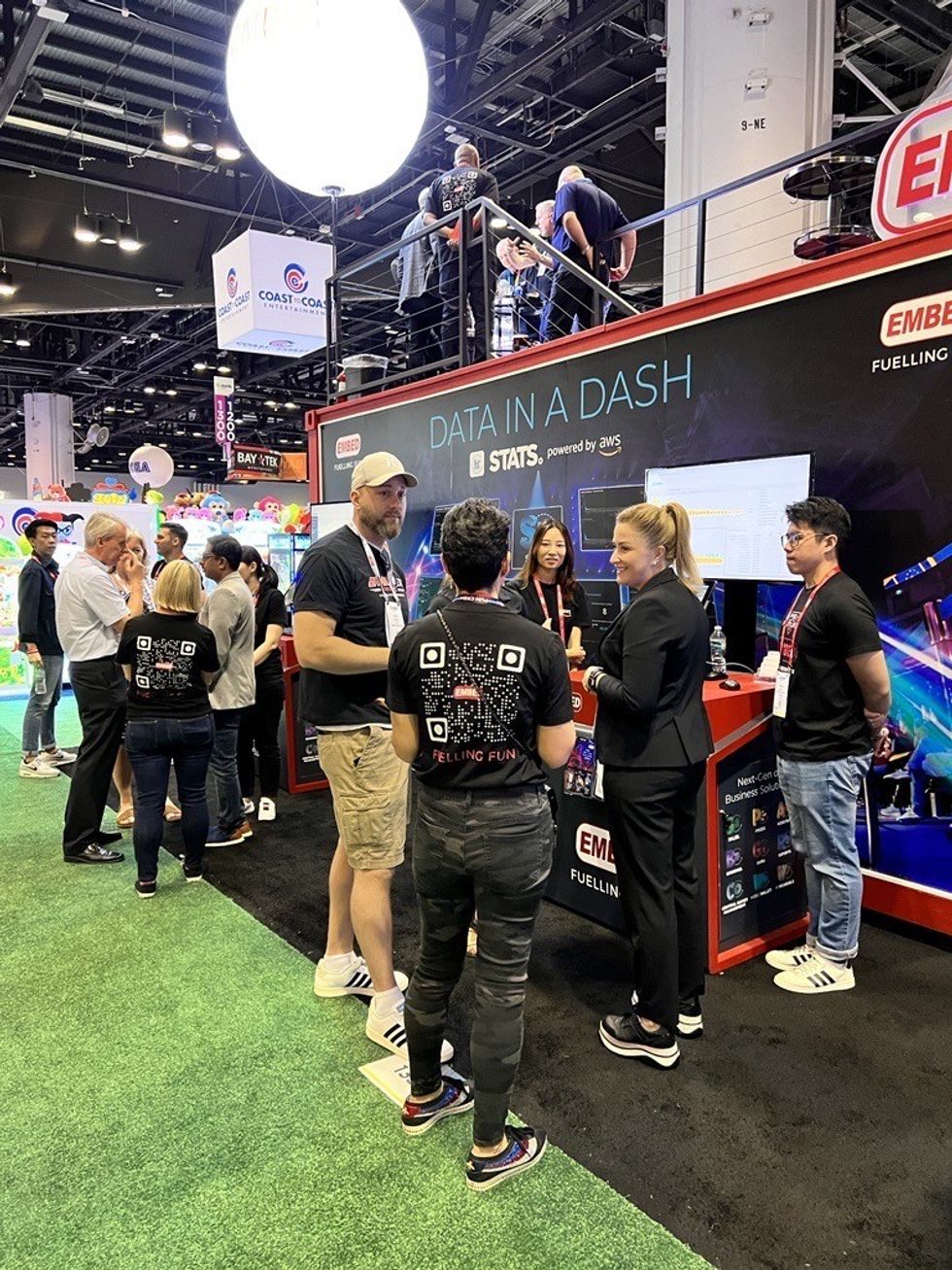 Embed demonstrates STATS at IAAPA Expo 2022