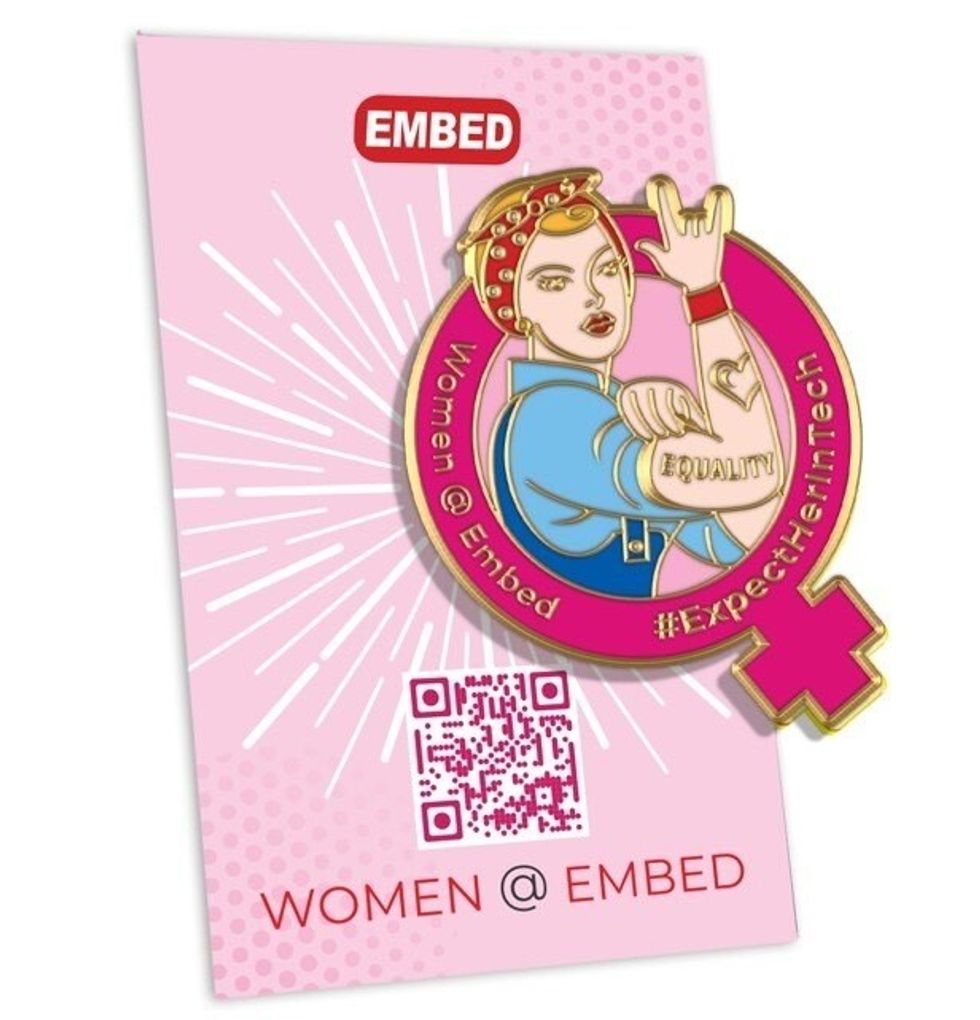 Embed International Women's Day pin