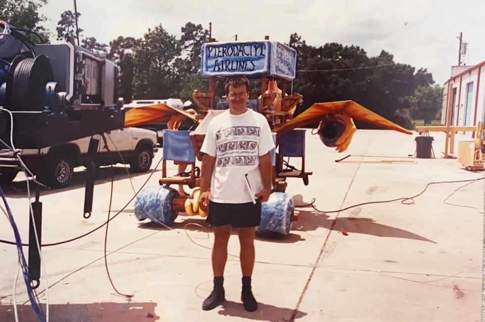 Entech Innovative Engineering Owner John Marhoefer with Pterodactyl Airline for Universal Hollywood