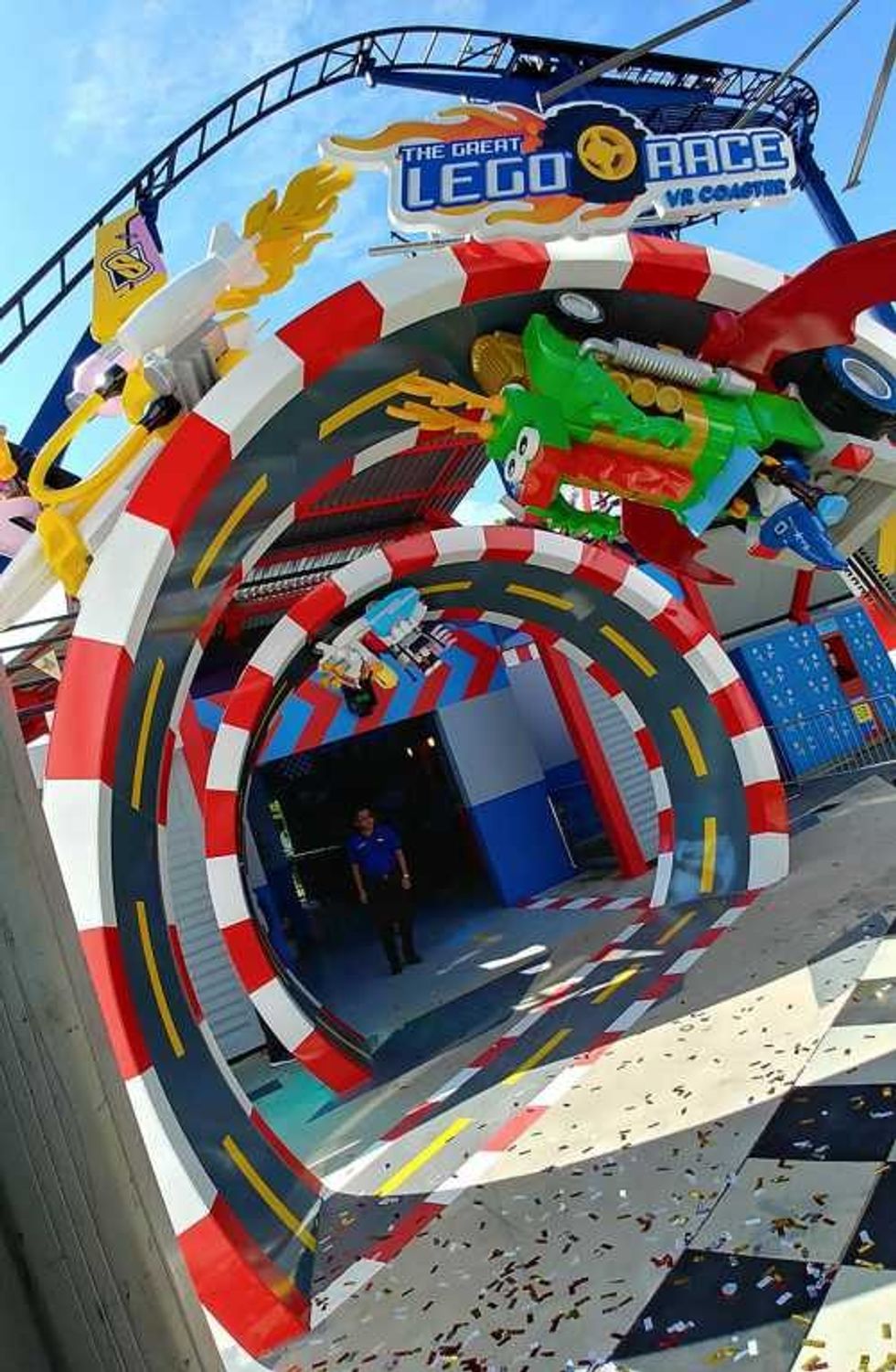 entrance to great lego race vr coaster at legoland deutschland