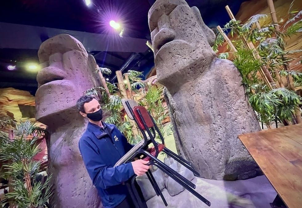 Evolution themed resturant The Hive Cod Steaks