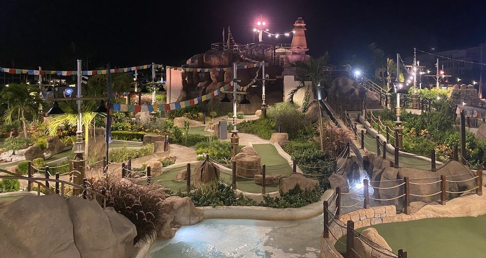 Expedition Golf nighttime at Katmandu Park, Punta Cana