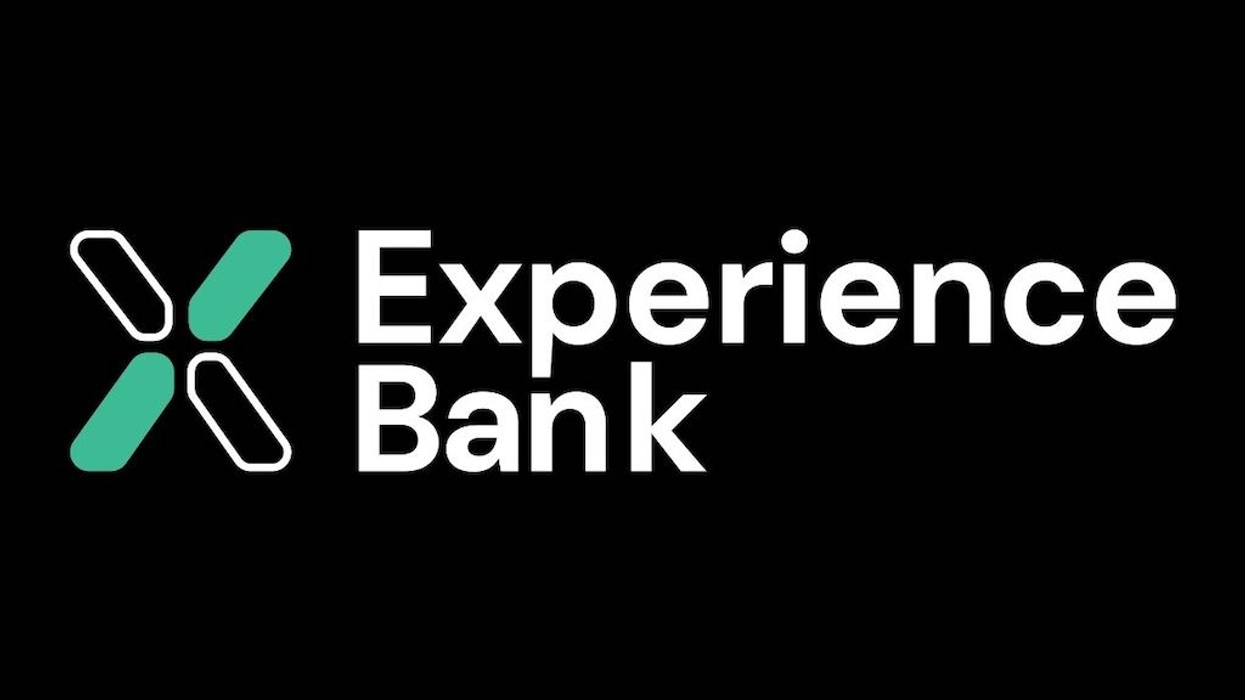 Experience Bank logo with green "X" on black background.