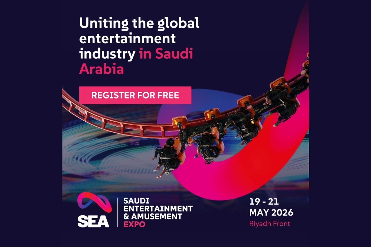 Expo poster: "Uniting the entertainment industry," with roller coaster. May 19-21, 2026.