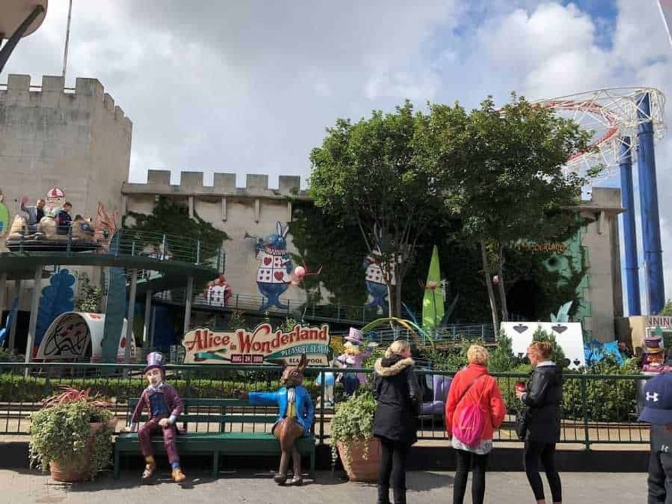 Exterior of Alice in Wonderland dark ride in Blackpool Pleasure Beach