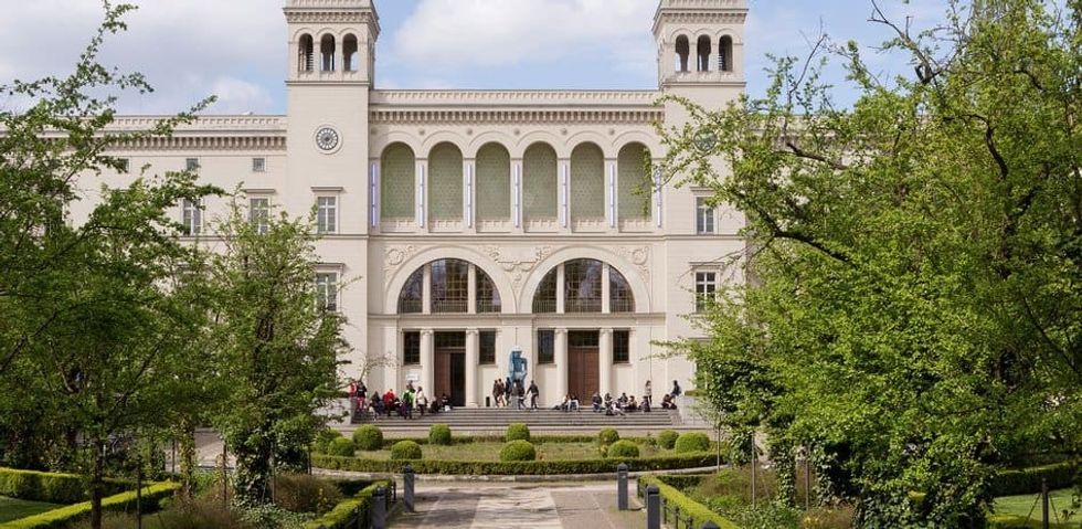 Exterior of Hamburger Bahnhof museum in Berlin