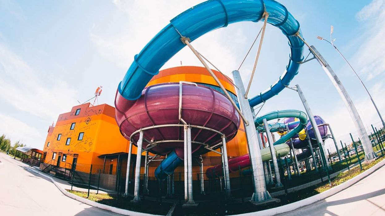 exterior of polin waterslides at ulet aquapark russia