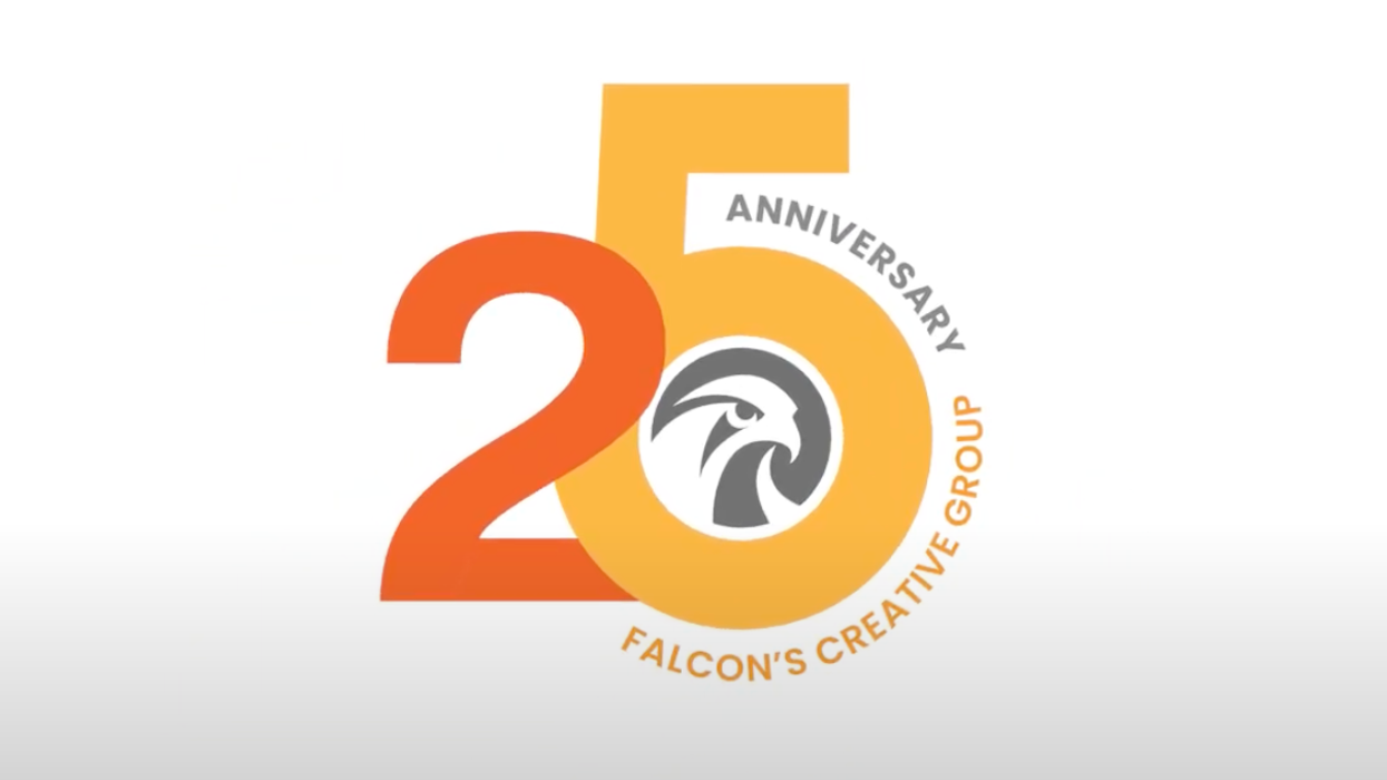 Falcon's Creative Group 25th birthday logo