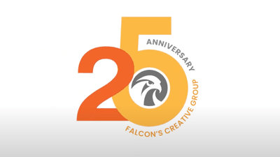 Falcon's Creative Group 25th birthday logo