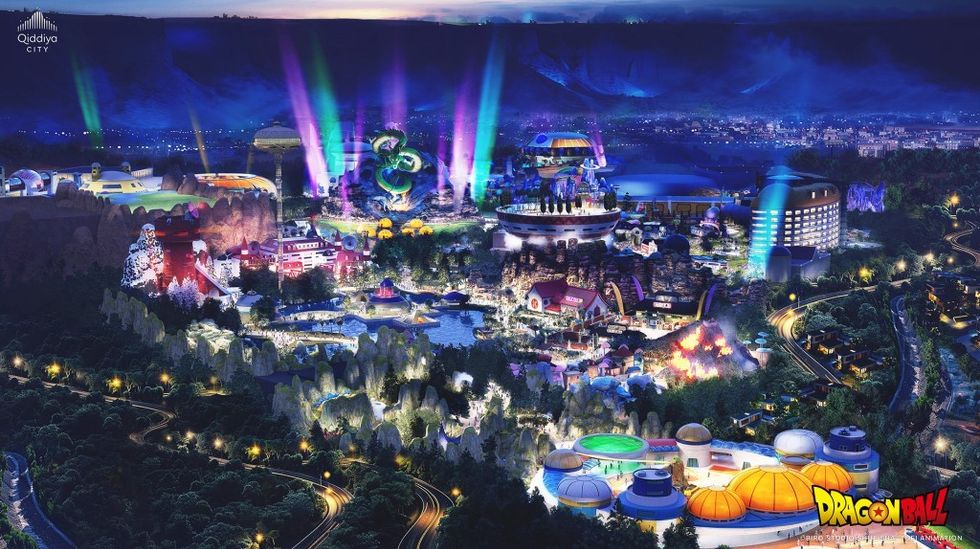 Falcon’s Beyond GlobalDragon Ball theme park night view