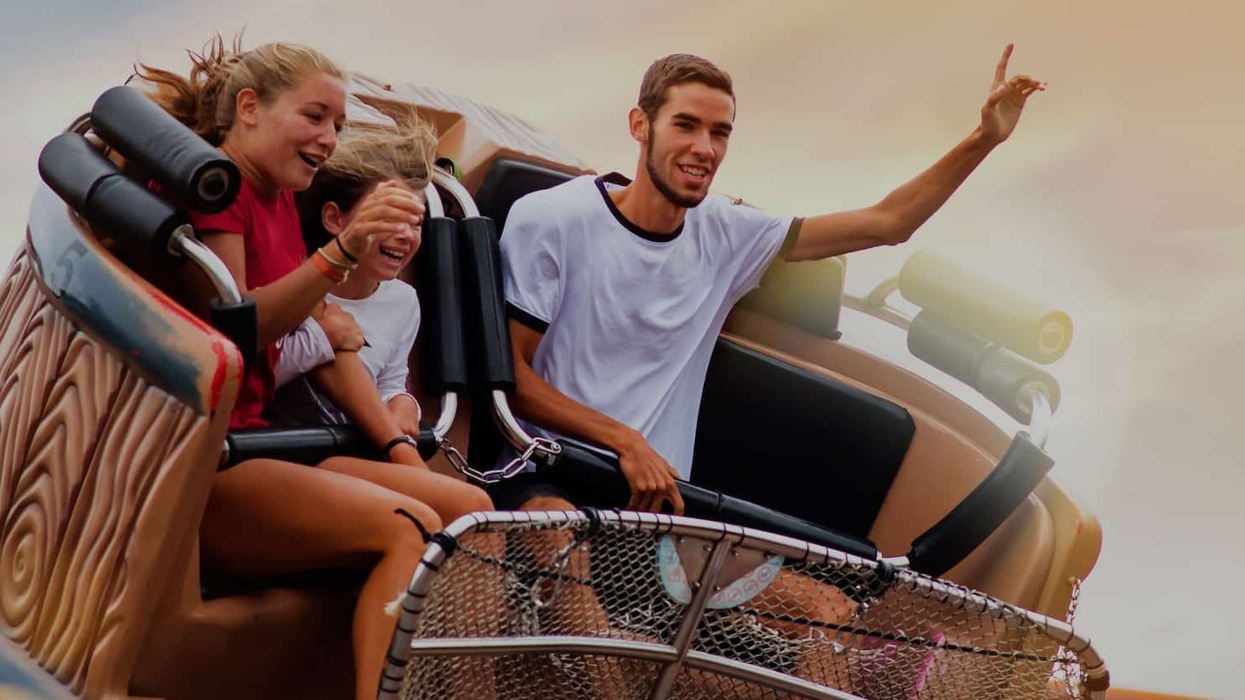 Family-on-amusement-ride