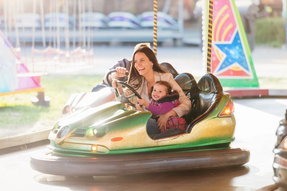 family-on-dodgems smaller attractions Balance in creating attractions