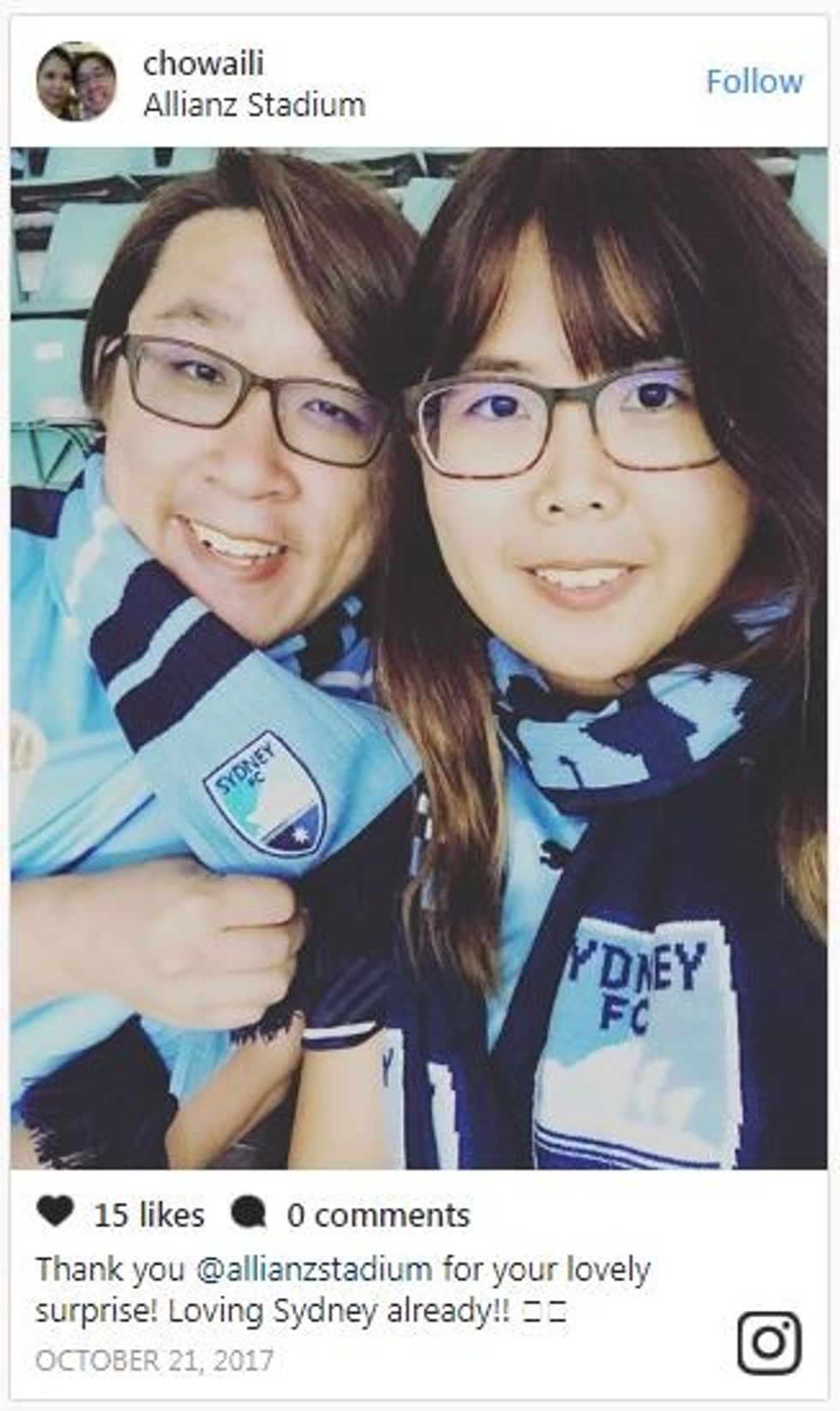 fans post on social media while at allianz stadium