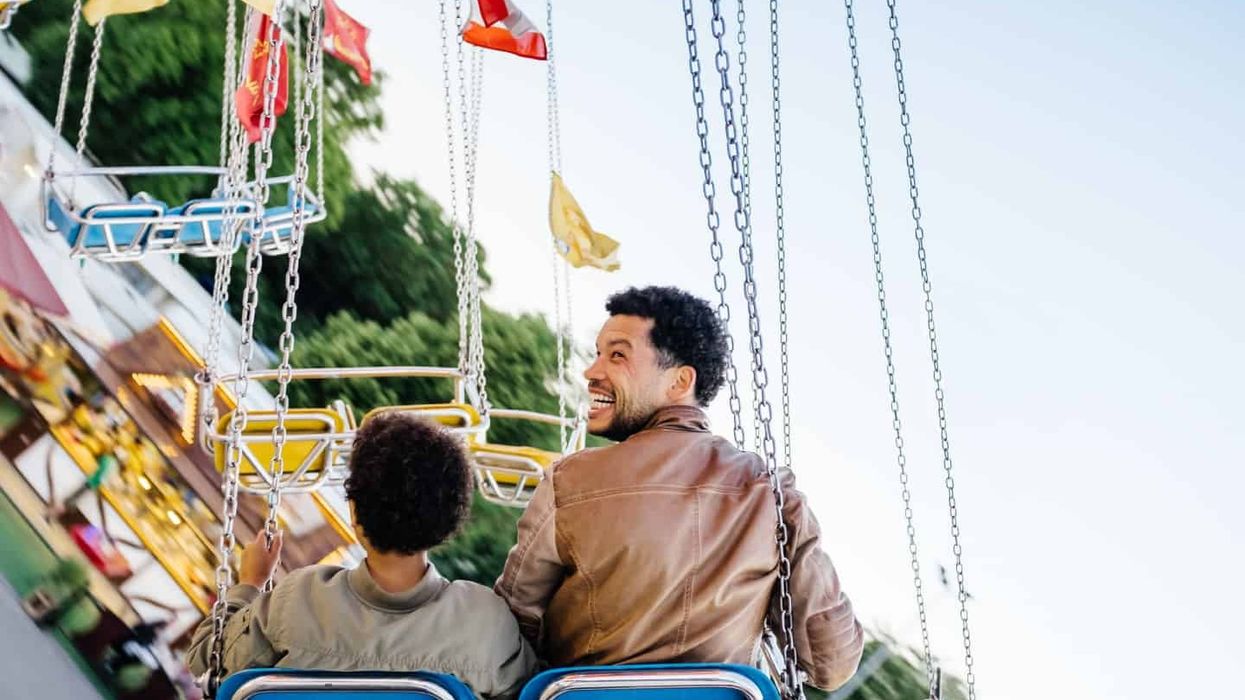 Father and son on ride Convious