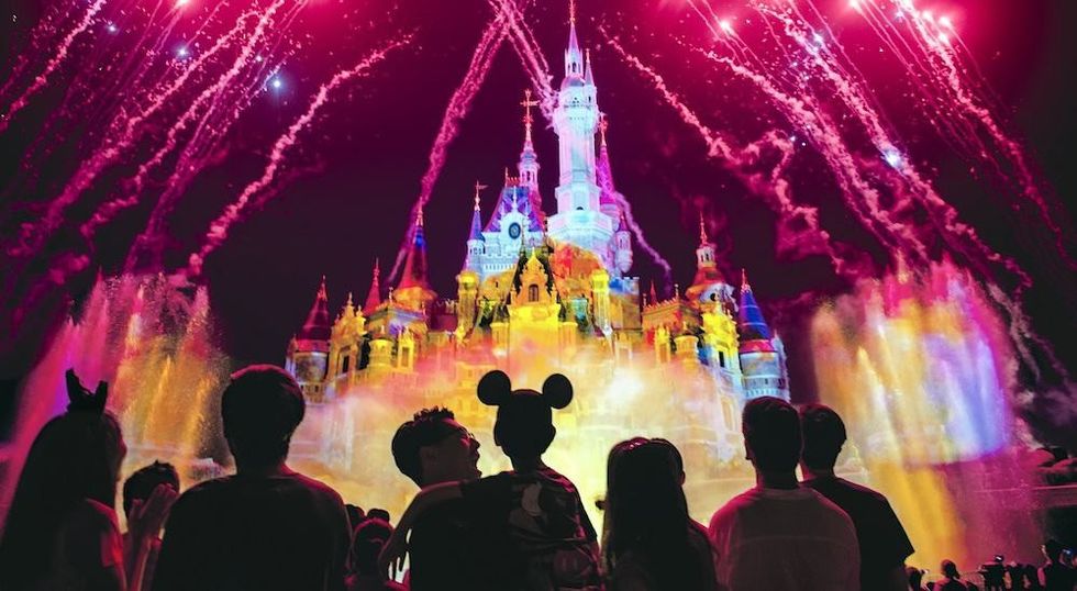 Fireworks at the castle at Shanghai Disneyland, which has an honourable mention on our list of the world's top theme parks of the decade