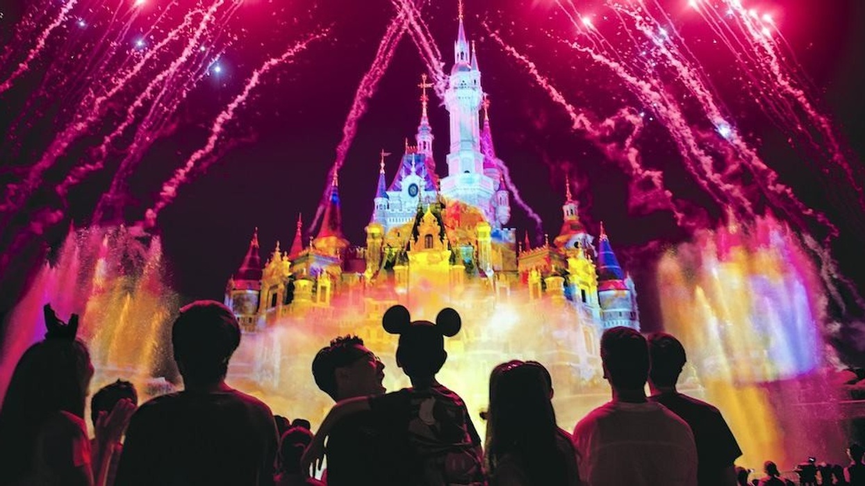 Fireworks at the castle at Shanghai Disneyland