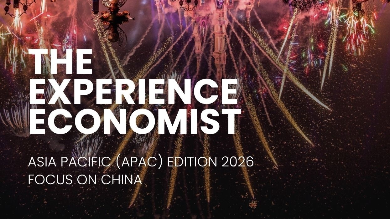 Fireworks over castle, text: "The Experience Economist, APAC Edition 2026, Focus on China."