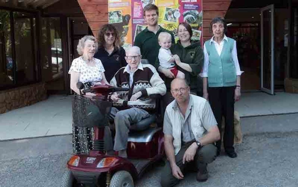 four generations of family outside exmoor zoo