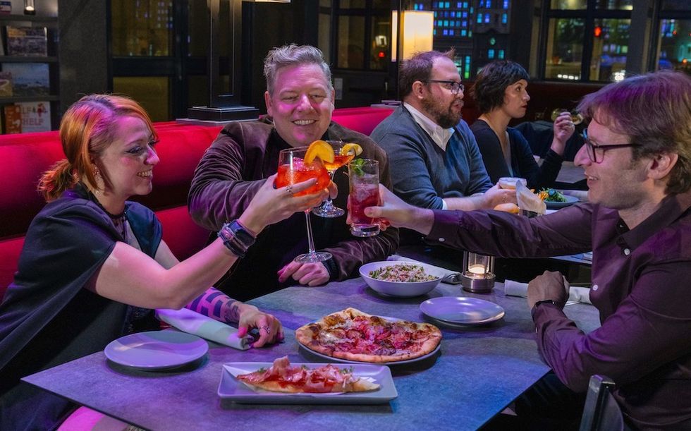 Friends at Horizon bar