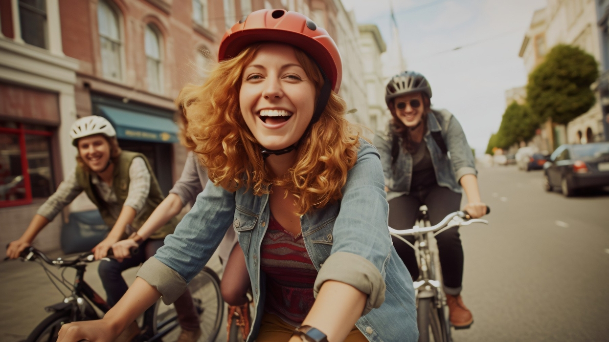 Friends-on-city-bike-tour