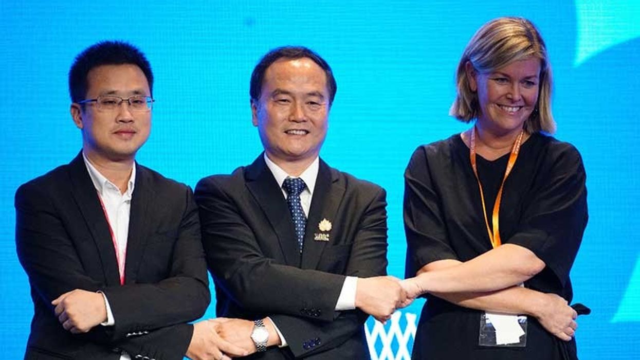From left to right: Shu Zhan, General Manager of Tencent Tourism; Su Yu, Secretary-General of WTCF; Laura Aalto, CEO of Helsinki Marketing.