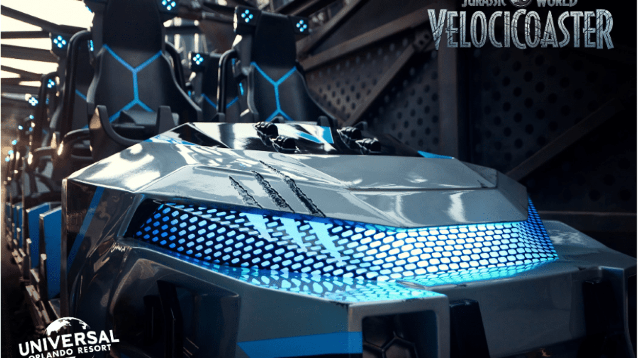 Front of ride vehicle for new VelociCoaster ride at Universal Orlando - best new extreme thrill rides 2021