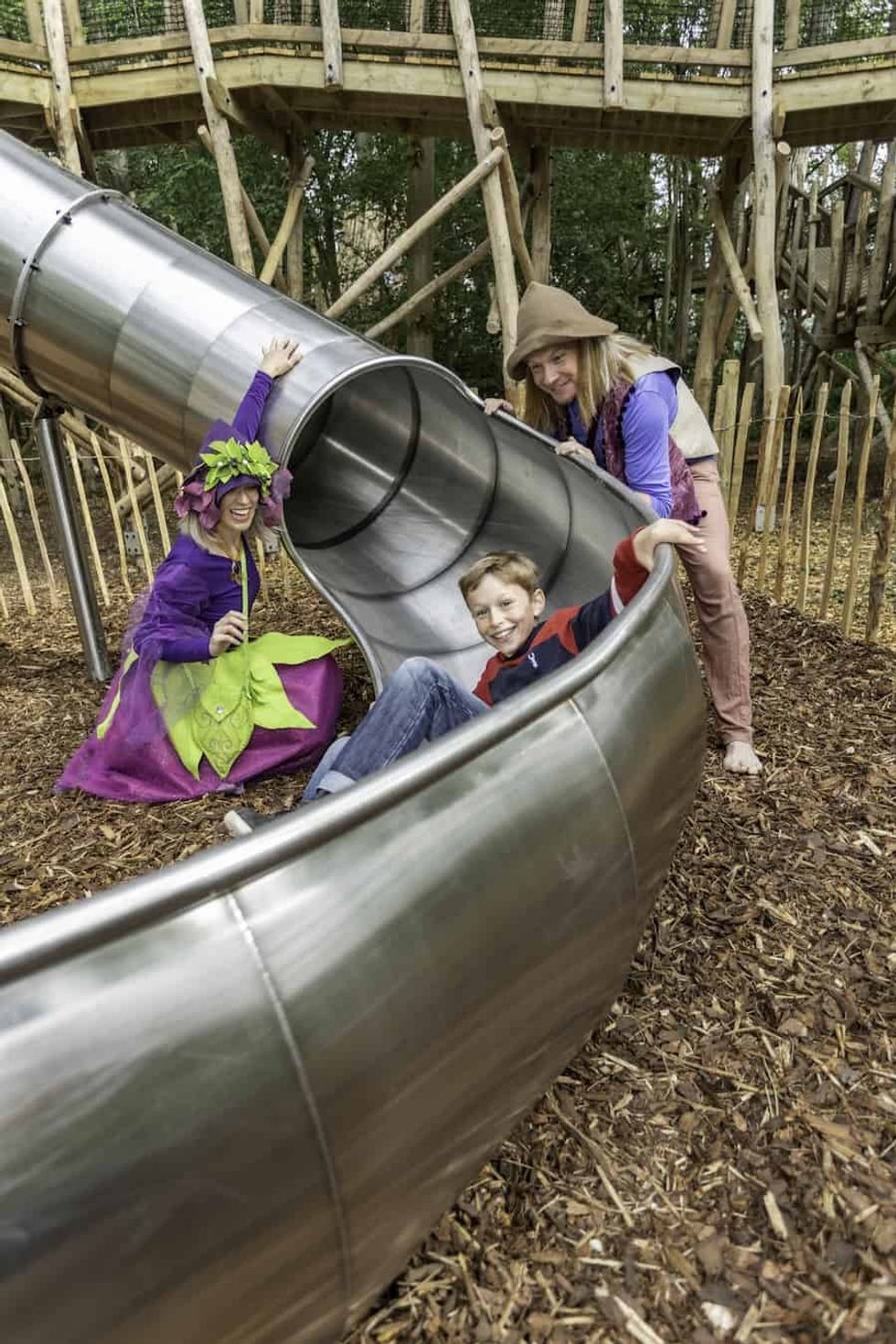 fun on a slide at Castle Howard's Skelf Island playground