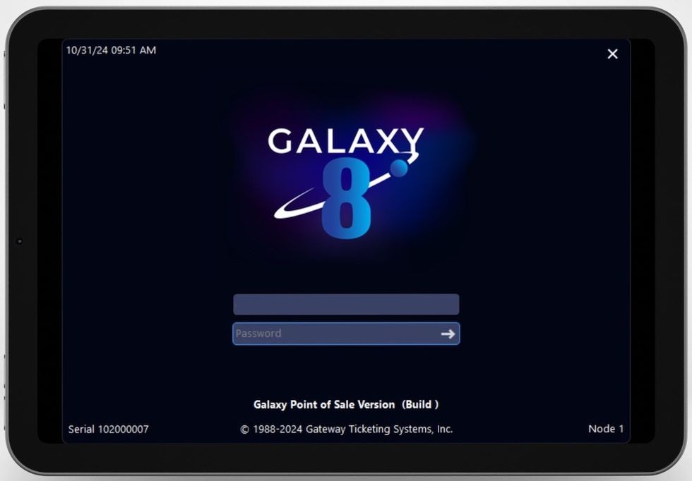 Galaxy 8 - Login Screen