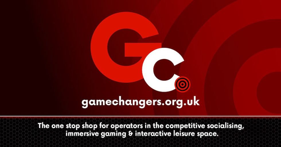 Gamechangers logo with website and tagline on competitive social gaming.