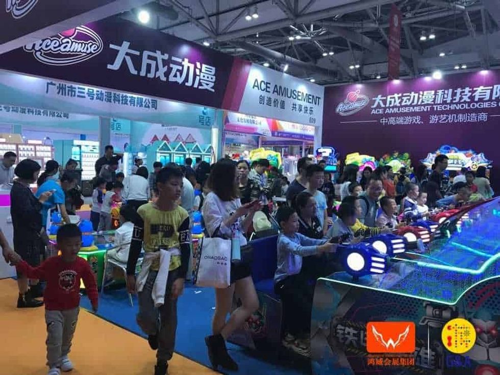 Games and Amusement Fair 2018 Attendees playing amusement games