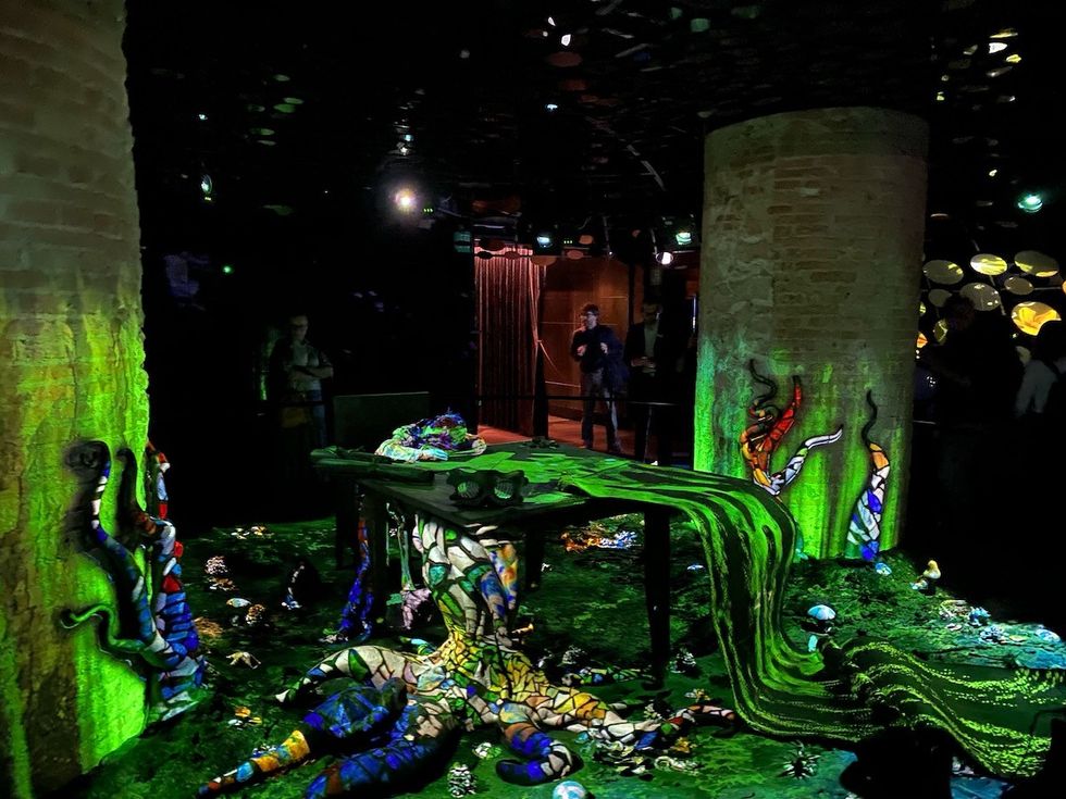 Gaudi as a boy exhibition at Casa battlo projection by Panasonic Connect