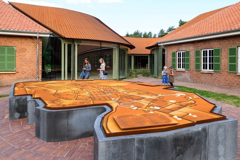 giant map refugee museum denmark