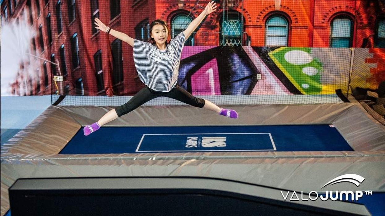 girl on ValoJump trampoline at Finland's SuperPark