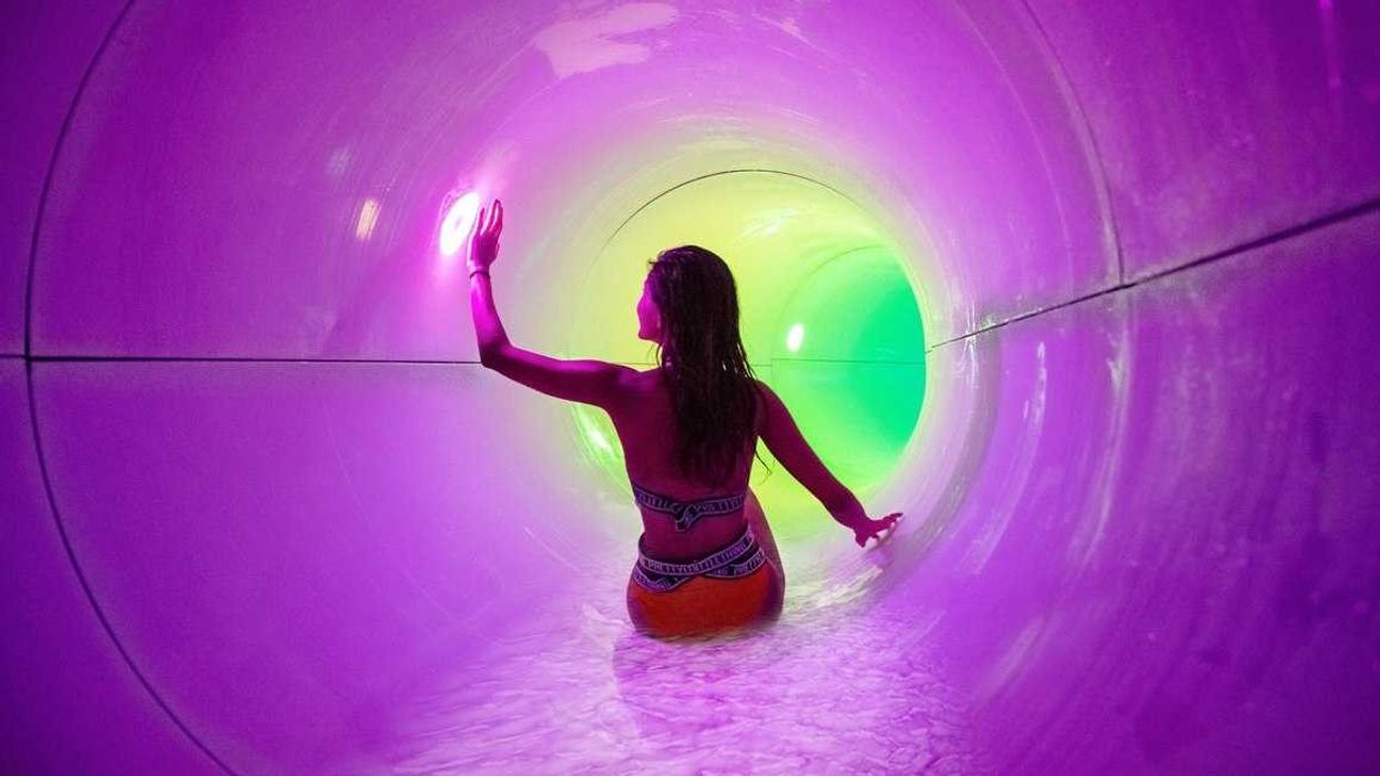 girl on waterslide playing islide game