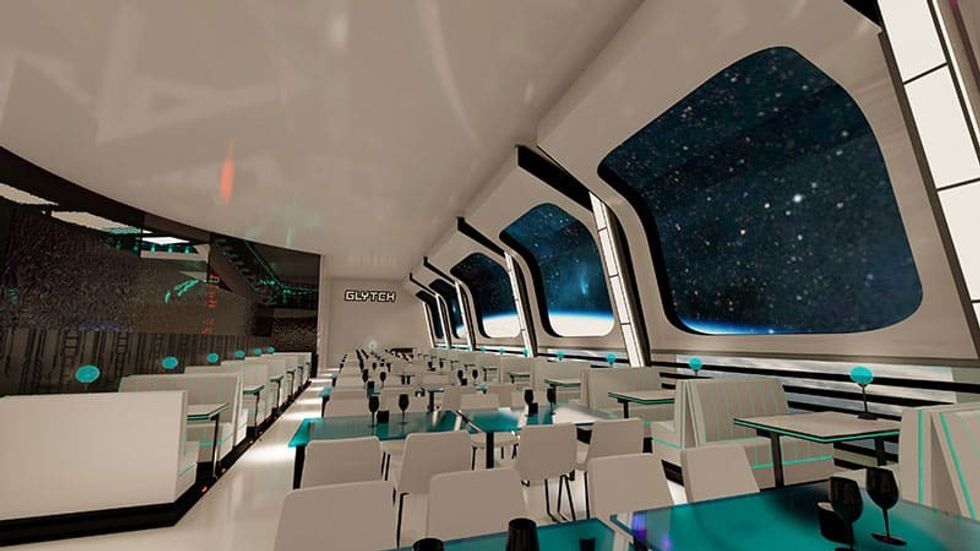 Glytch esports stadium interactive arena LBE sci fi theme