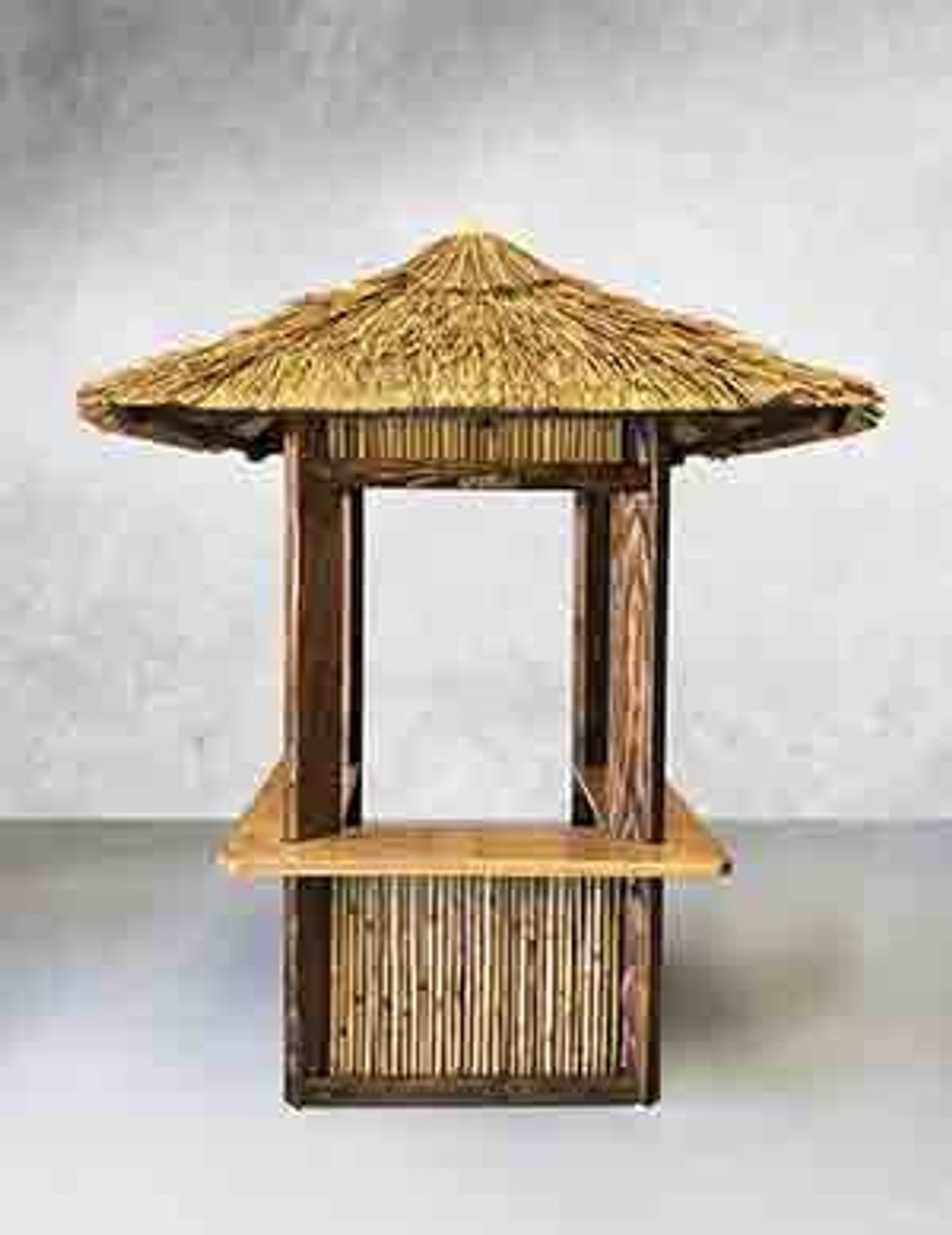 grassbuilt ticket booth bamboo