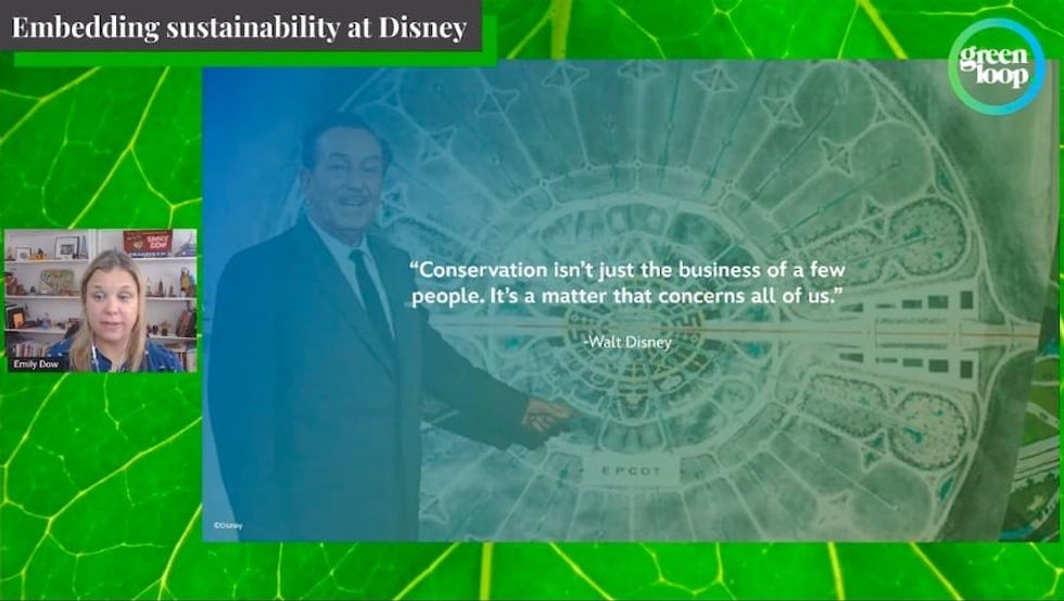 Greenloop 2021 embedding sustainability Disney