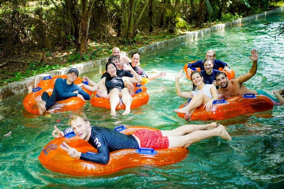 Group enjoy water fun at Escape Penang