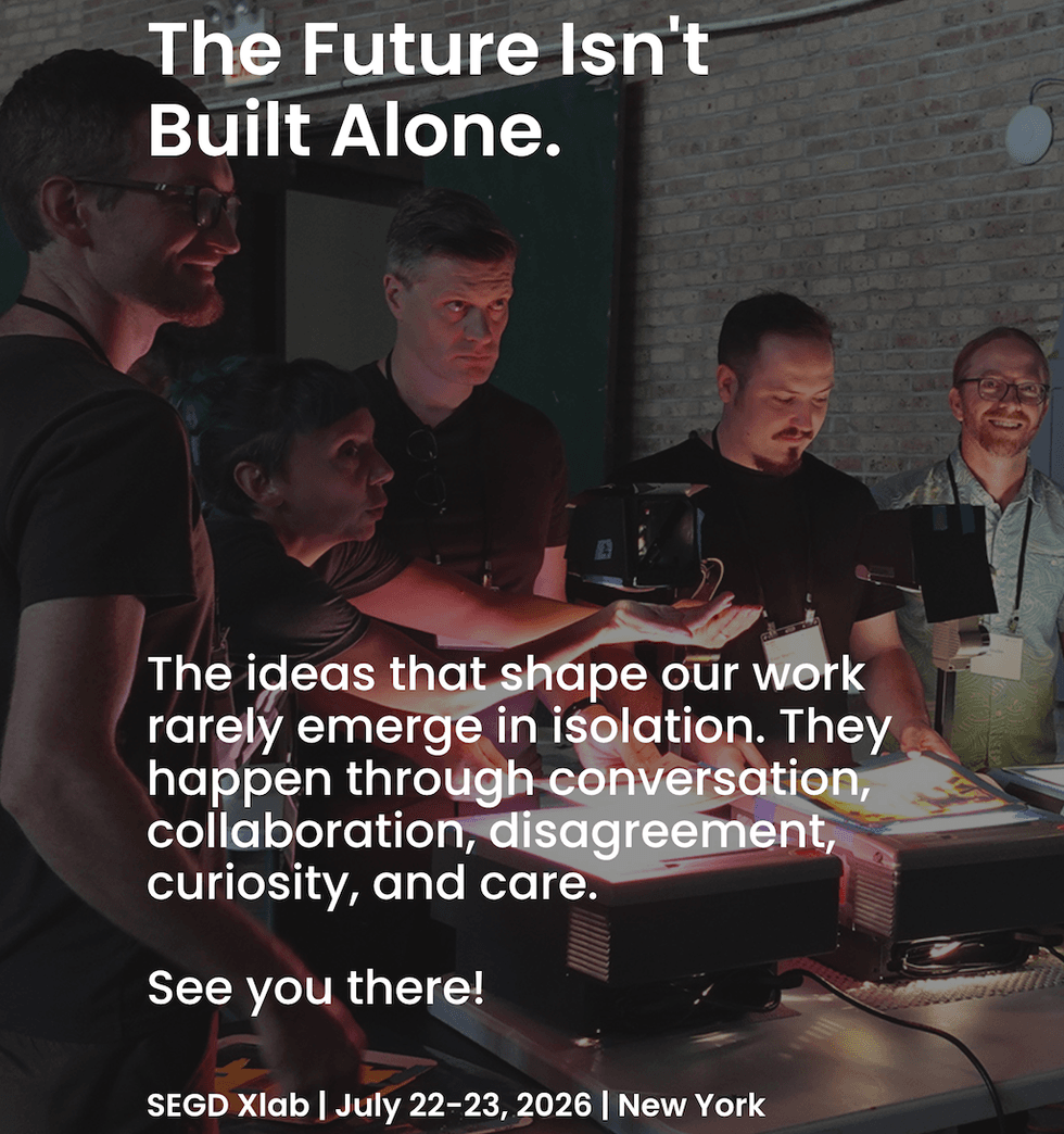 Group of people collaborating around projectors with text overlay about teamwork.