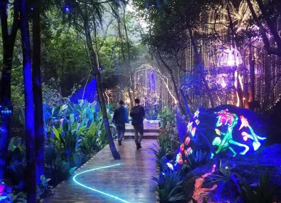 Guangwu Mountain pathway projections Christie