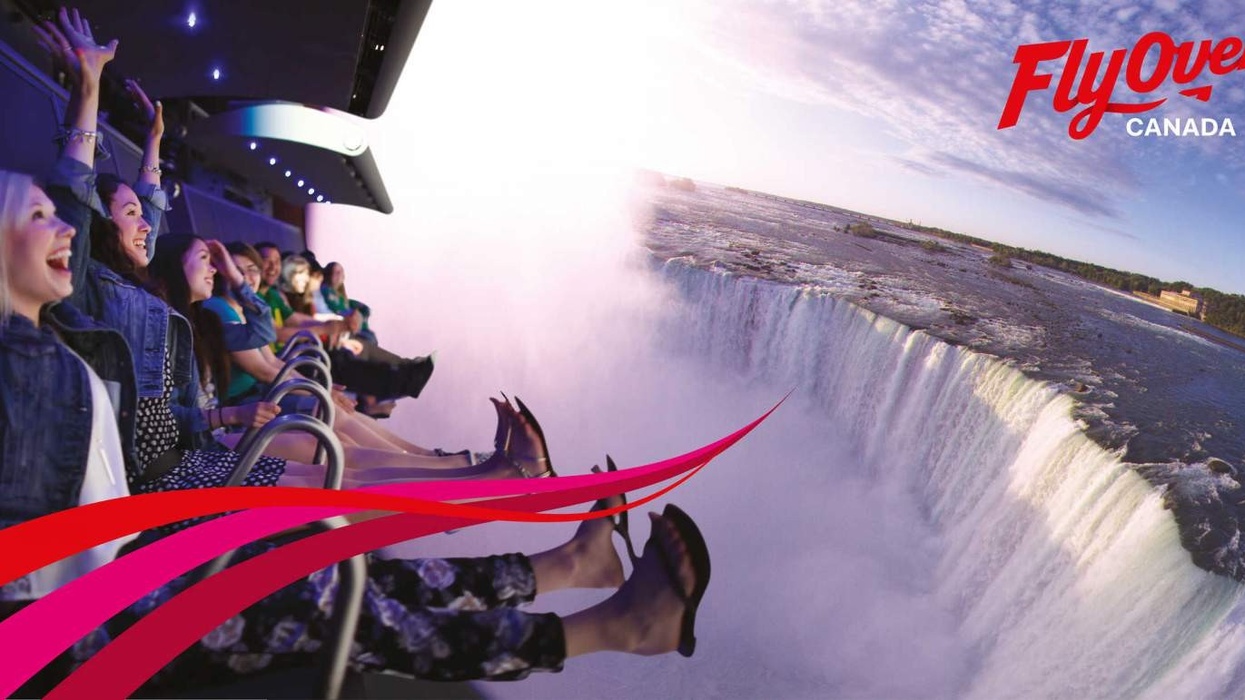 guests enjoying FlyOver Canada flying theatre experience