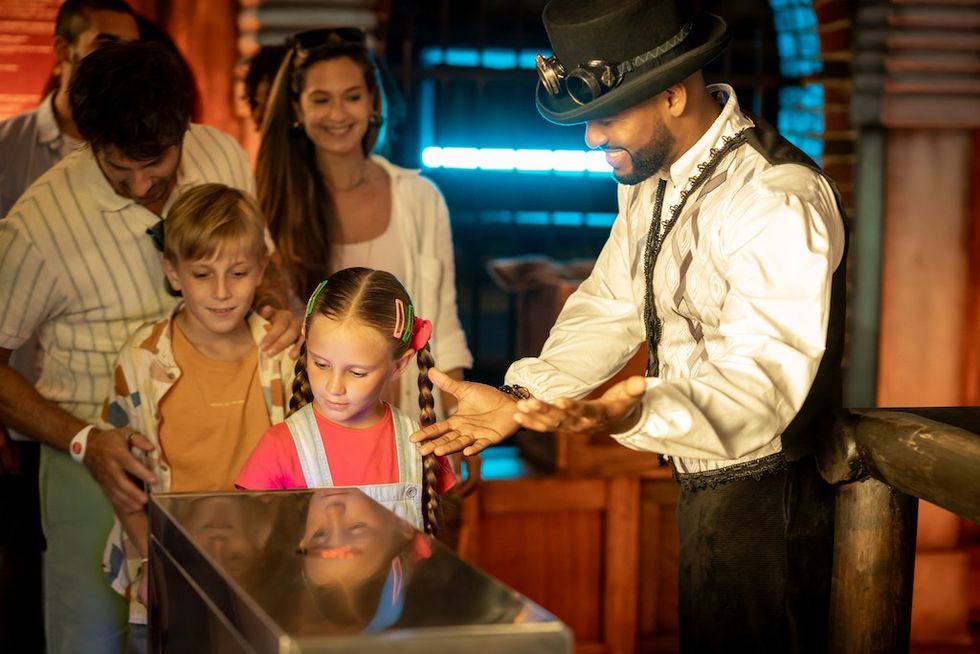 Guests enter ride at Katmandu Park