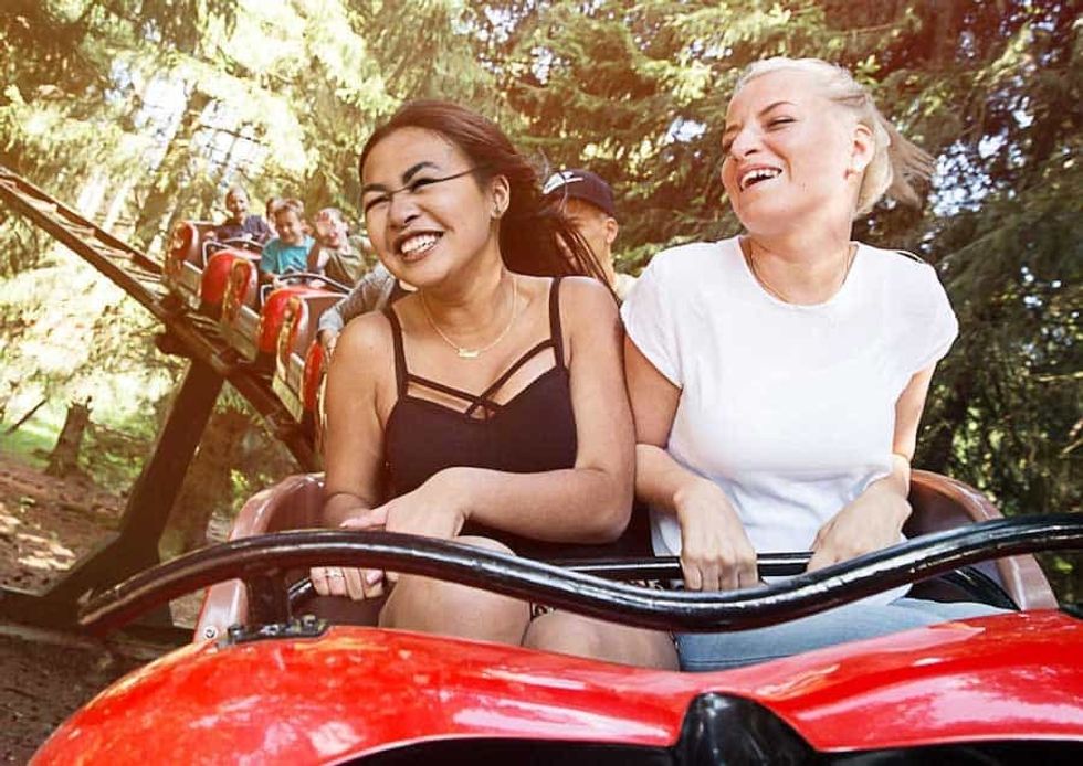 Guests on ride at Fort Fun