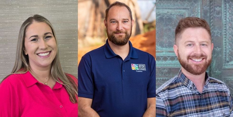 Headshots of Katey Leban, Mitch Carl, and Ross Cunning